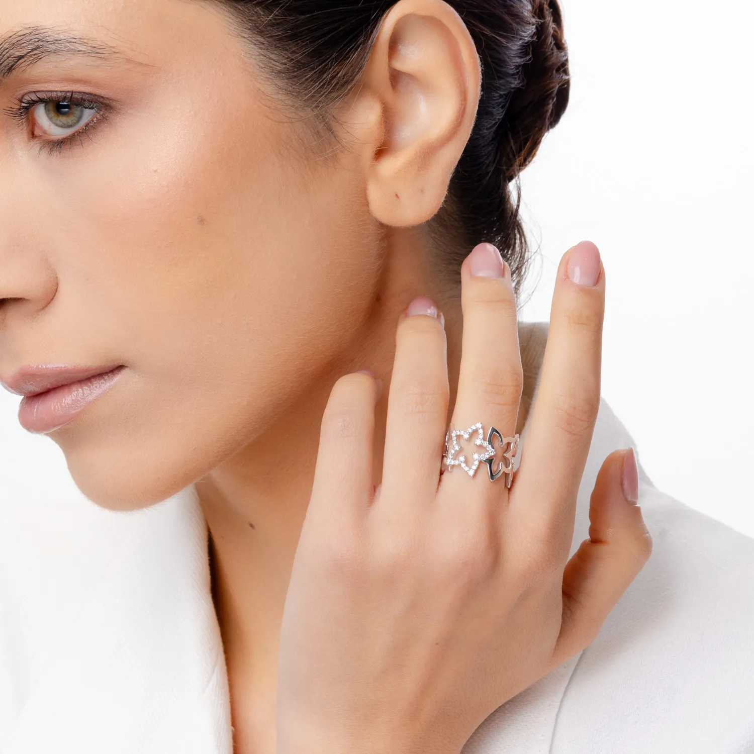 Inel din aur alb cu diamante de 0.39ct