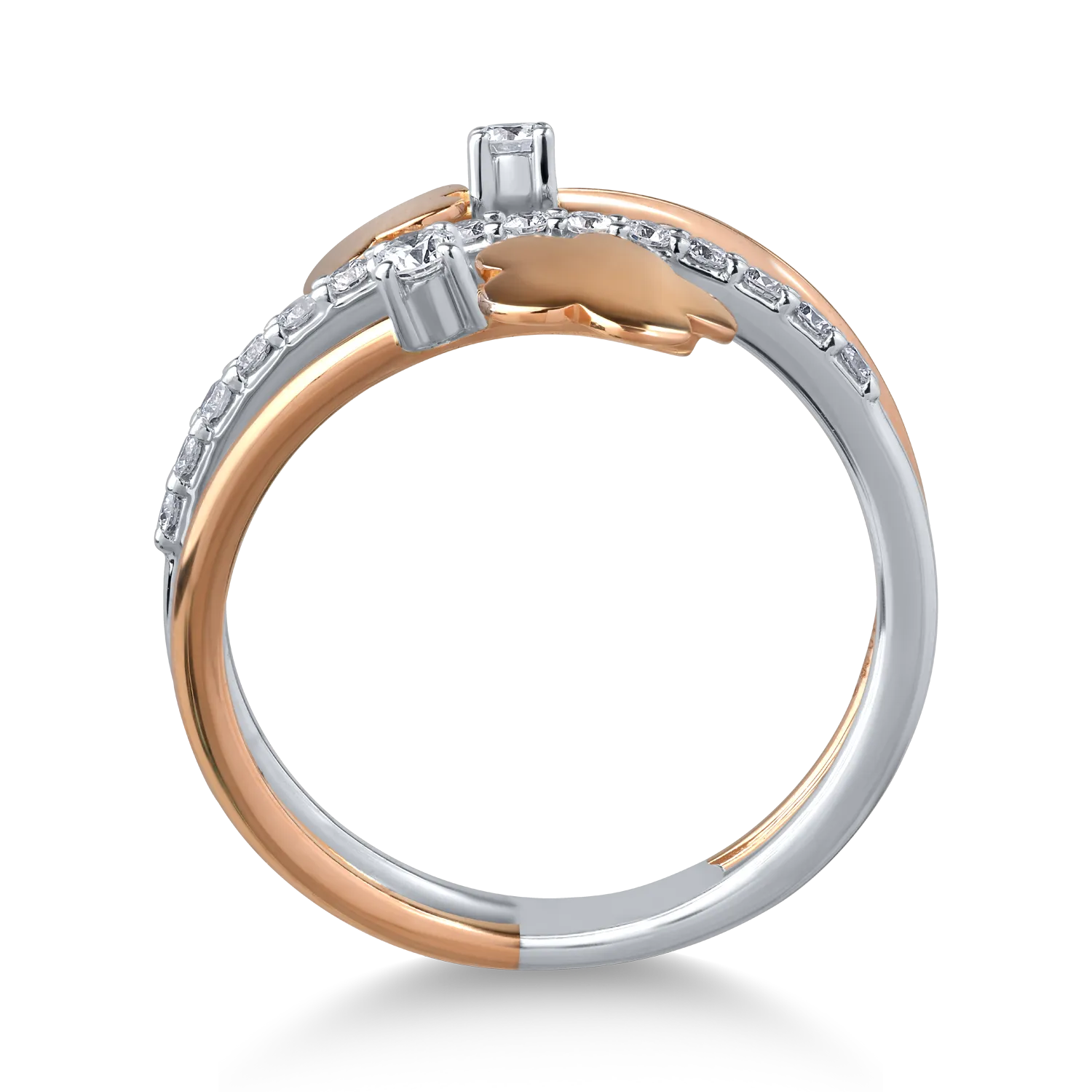 18K white-rose gold ring with 0.25ct diamonds