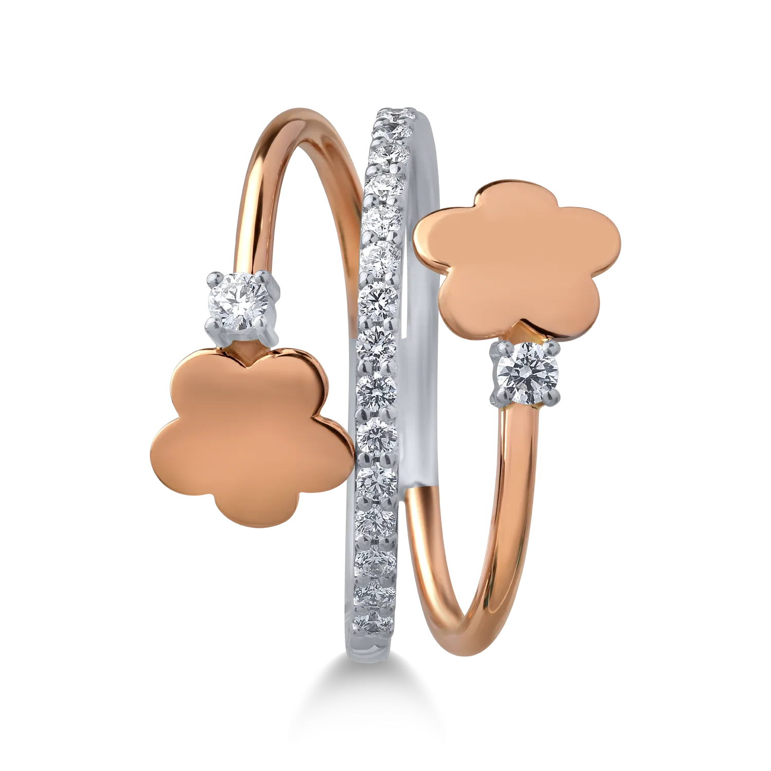 18K white-rose gold ring with 0.25ct diamonds