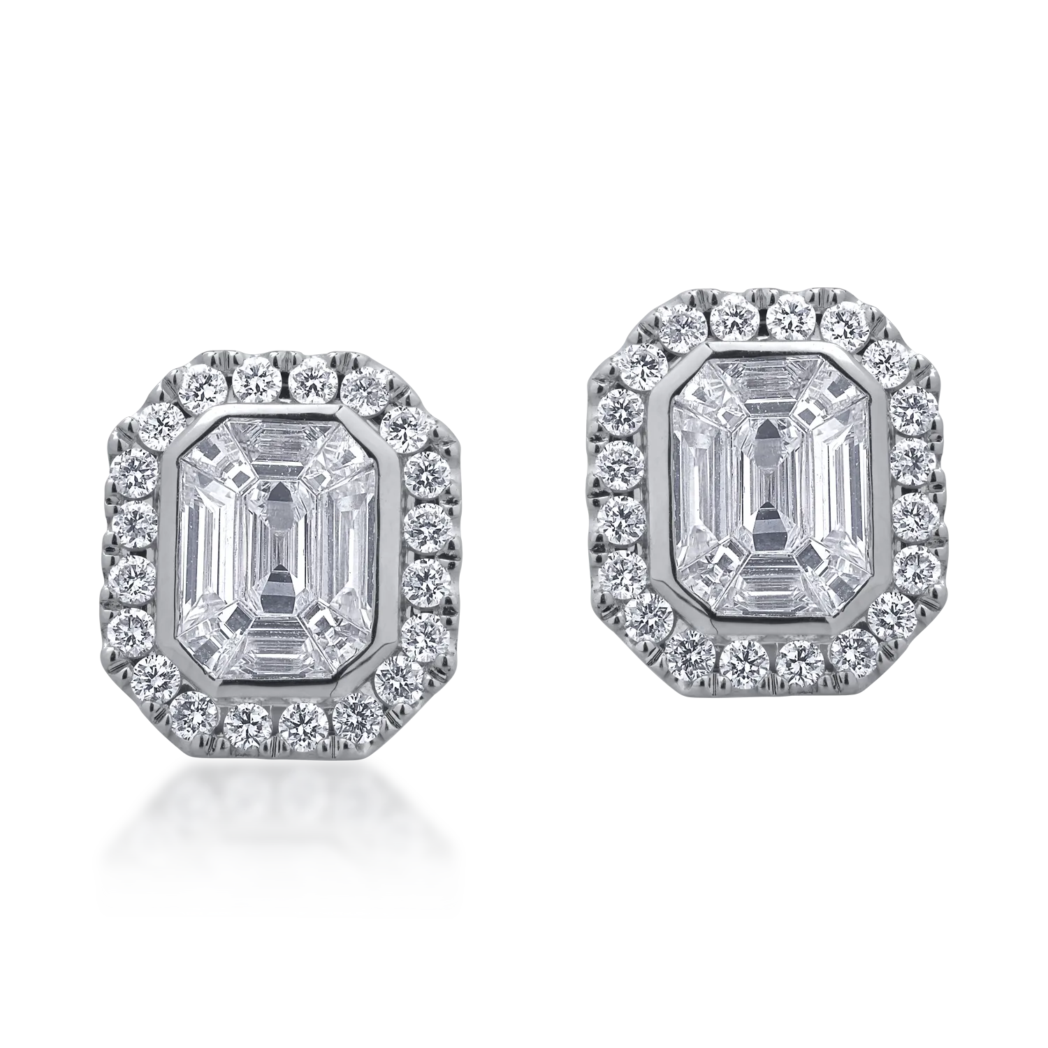 18K white gold earrings with 1.09ct diamonds