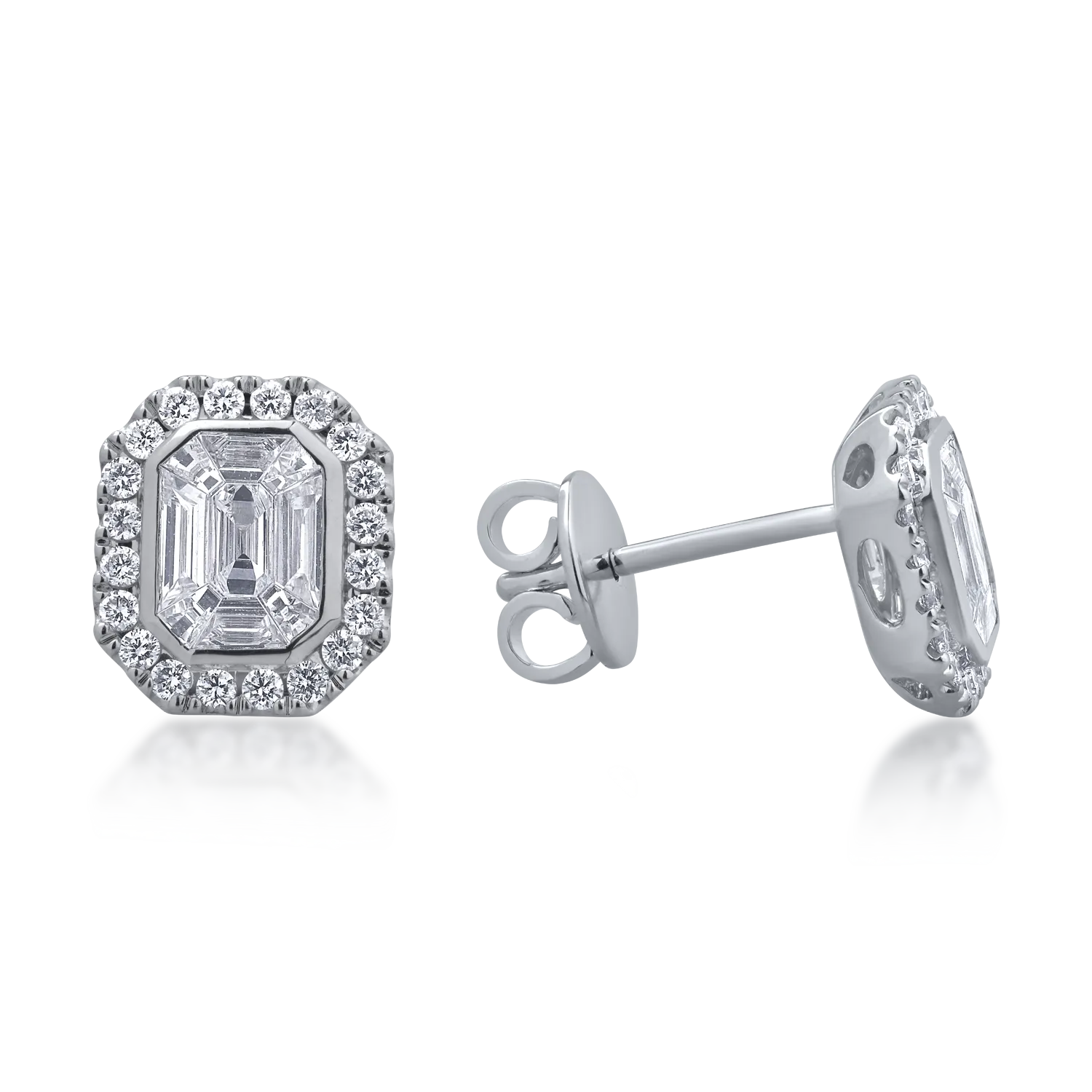 18K white gold earrings with 1.09ct diamonds