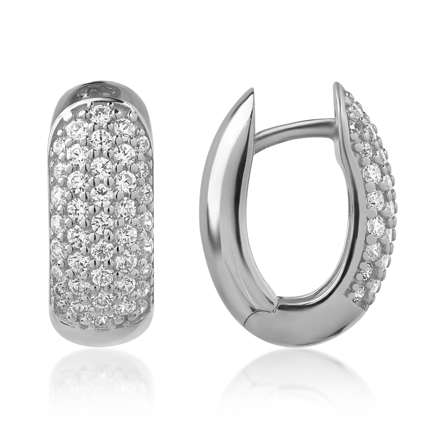 Обеци от бяло злато 14K