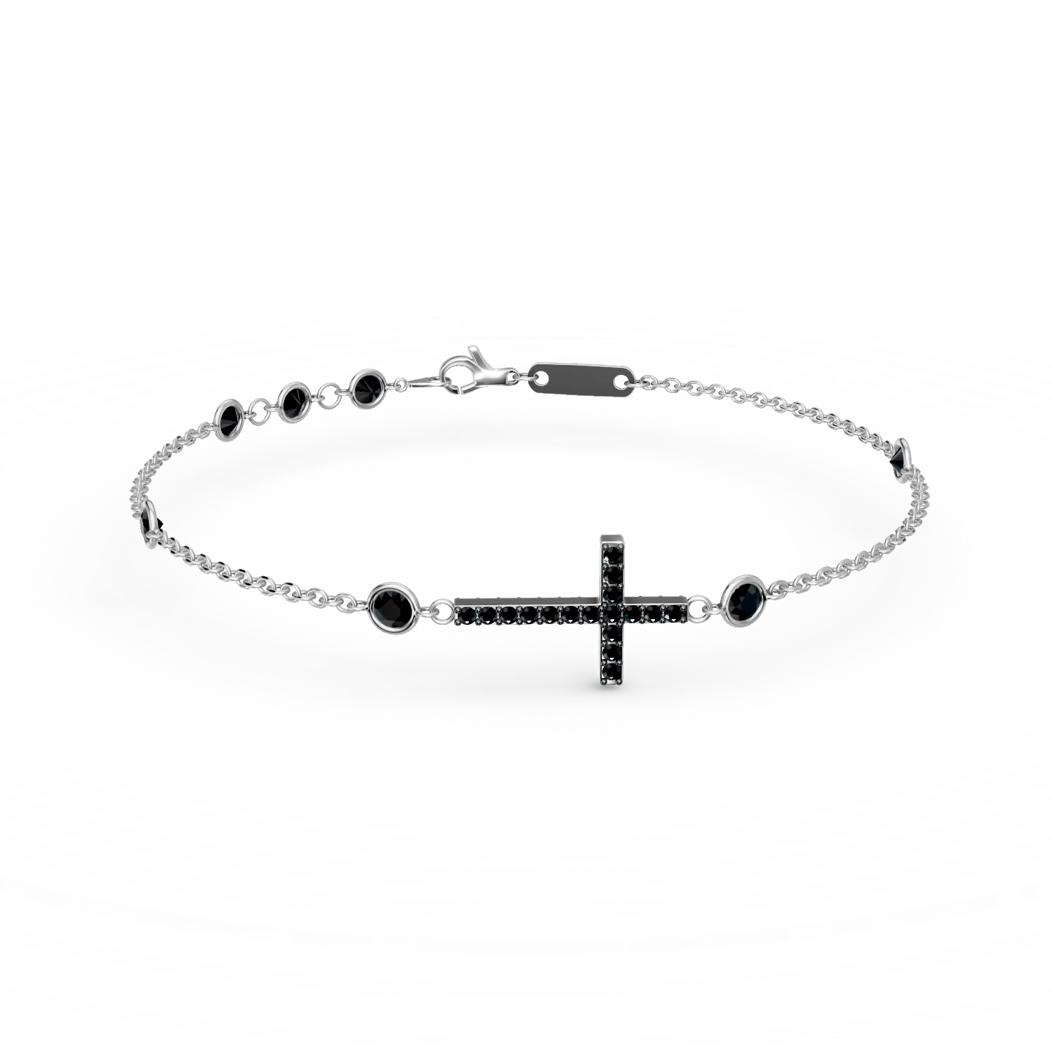 Bratara cu cruce din aur alb