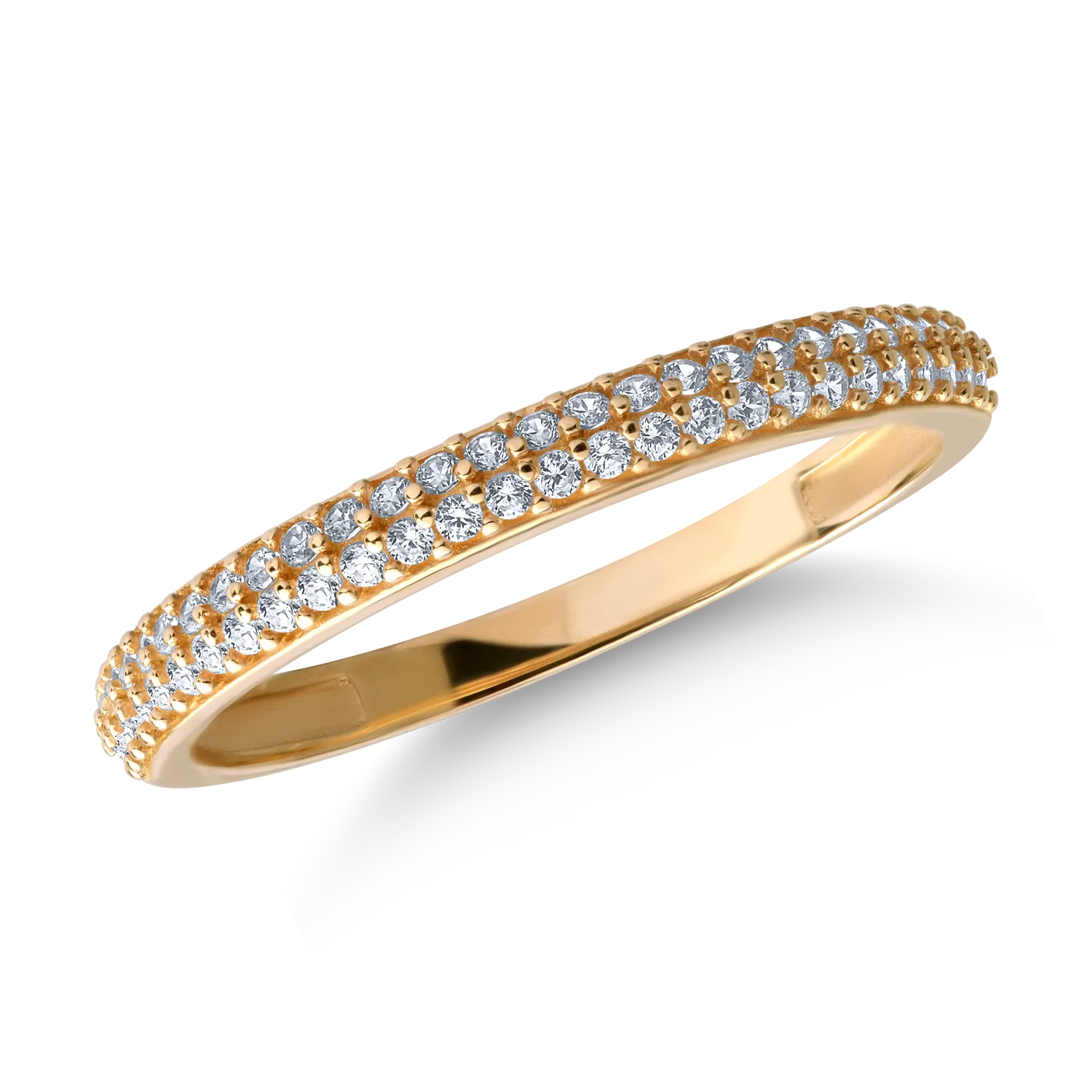 Полувечен пръстен от жълто злато