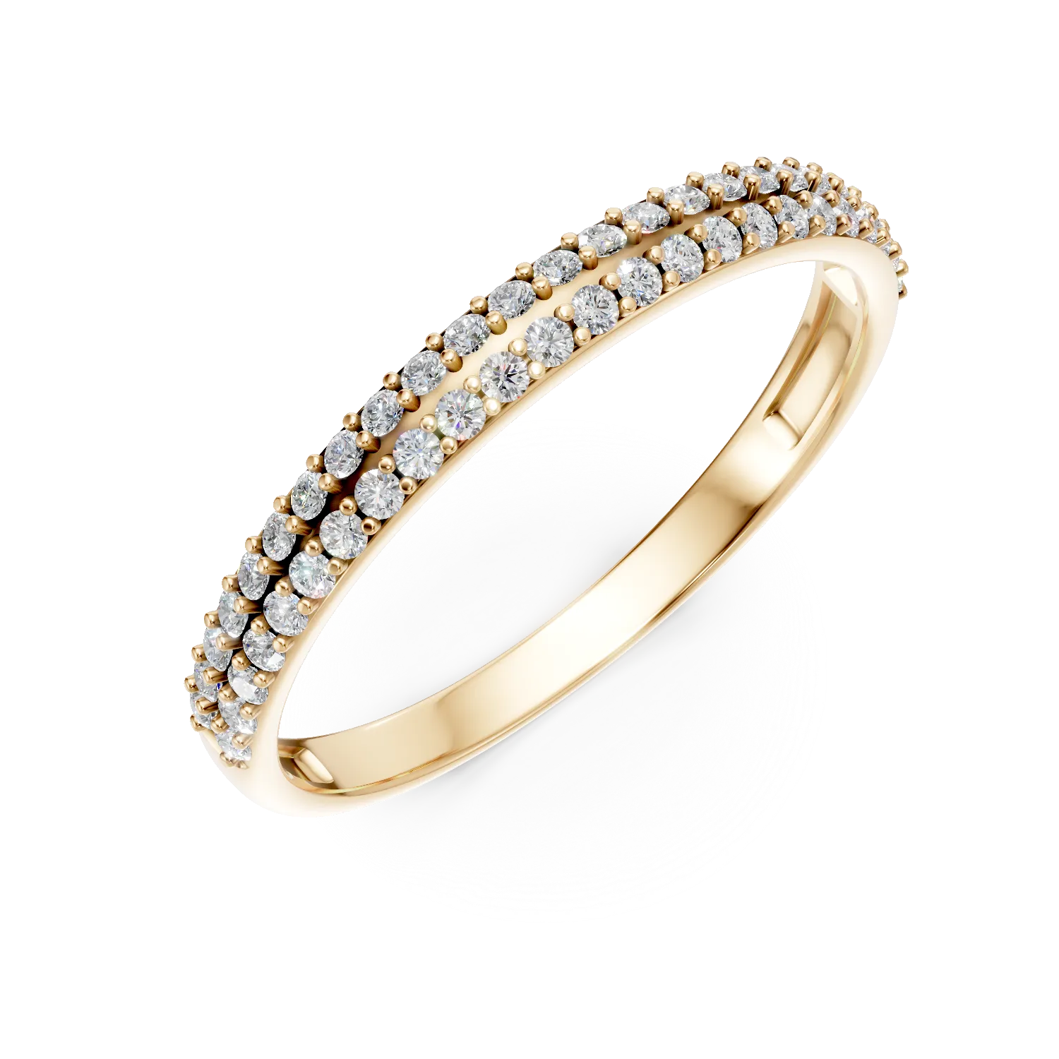 Half eternity ring in yellow gold