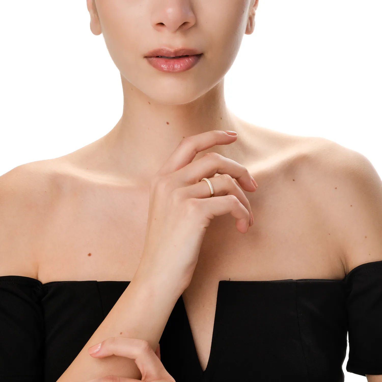 Félig örökkévalóság gyűrű sárga aranyból