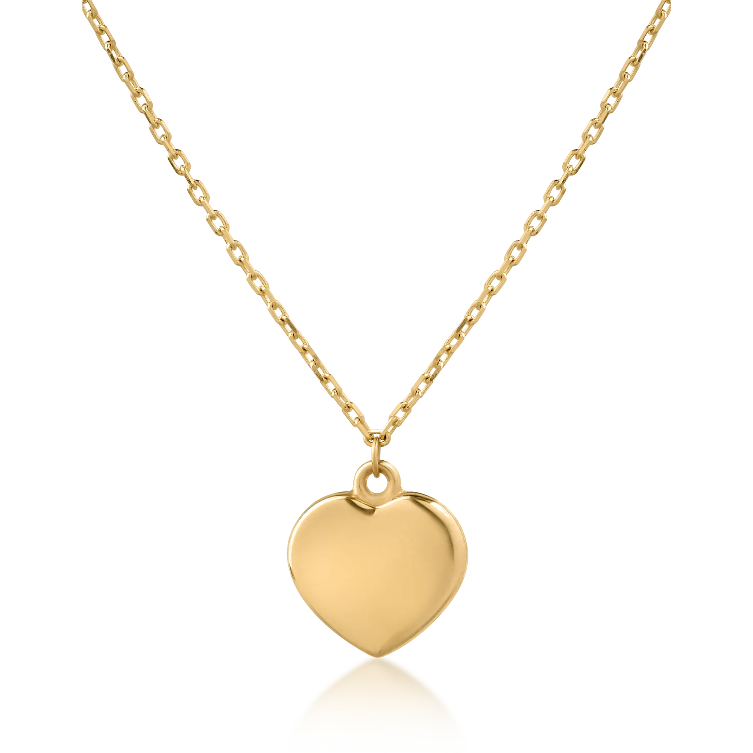 14K yellow gold heart pendant necklace