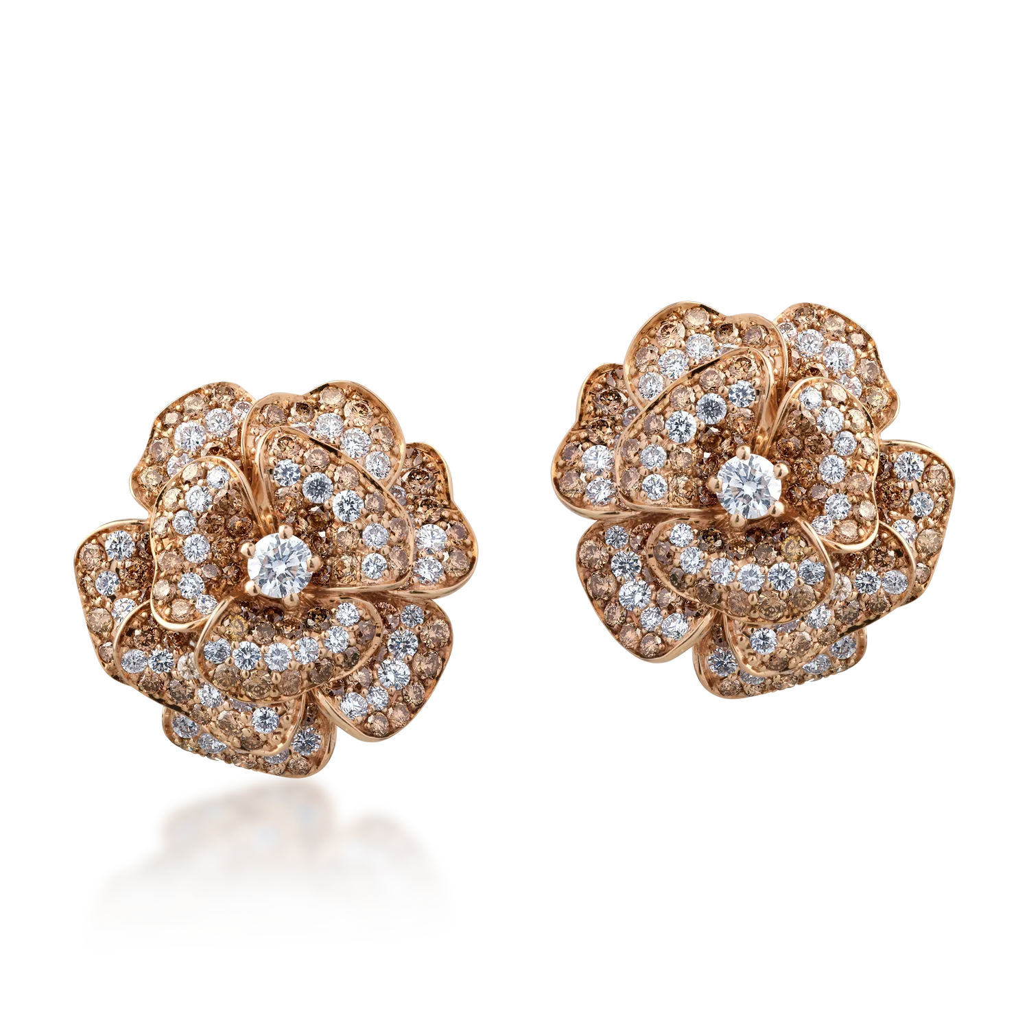 18K white-rose gold earrings with 8.56ct diamonds