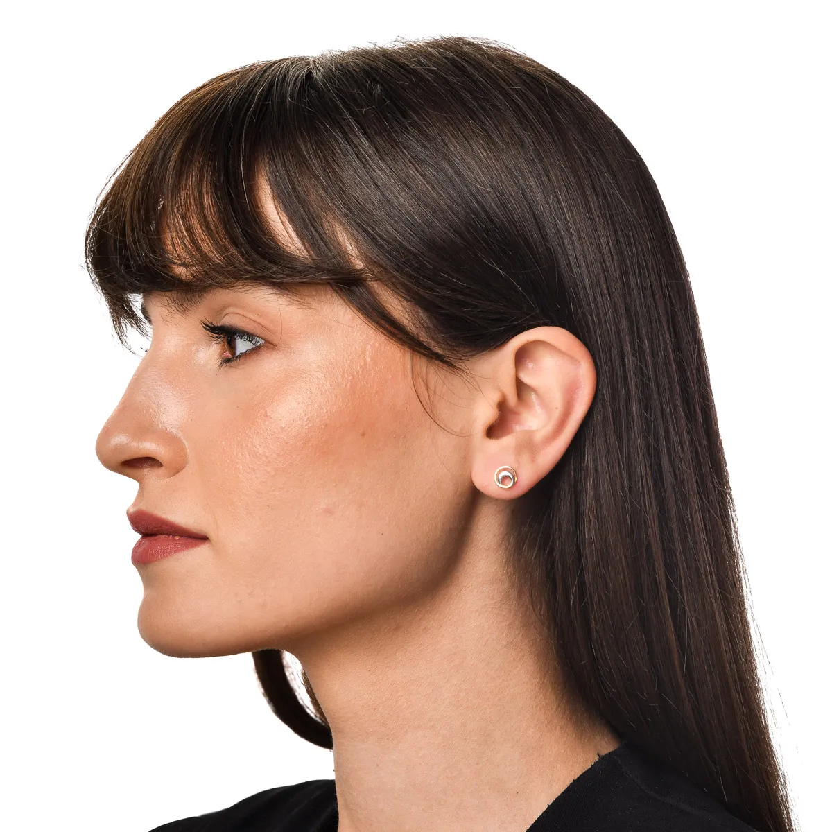 14K white-yellow gold earrings