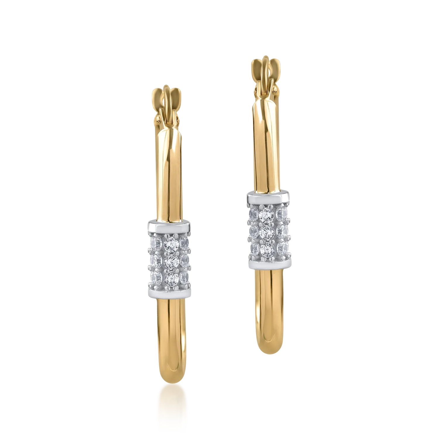 14K yellow-white gold earrings