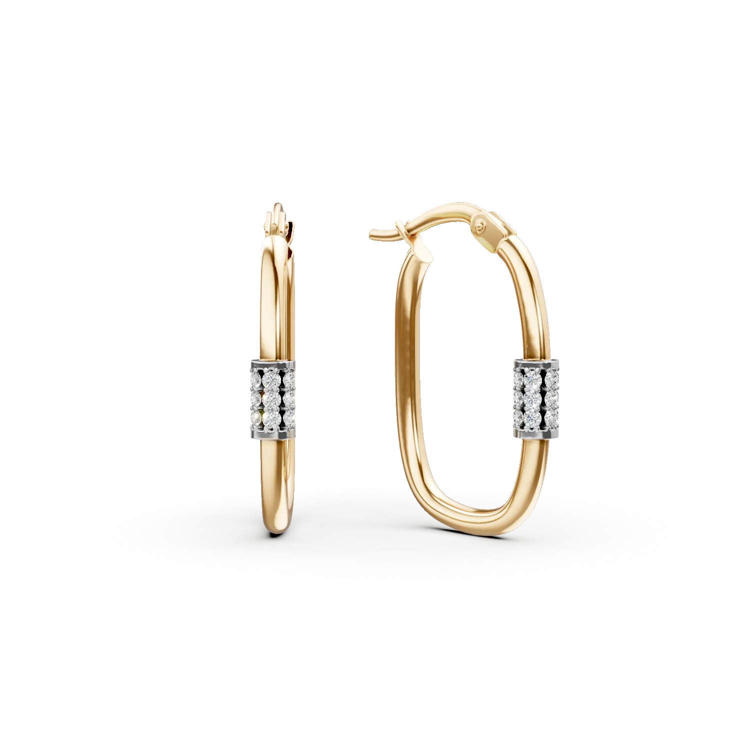 Обеци от 14K жълто-бяло злато
