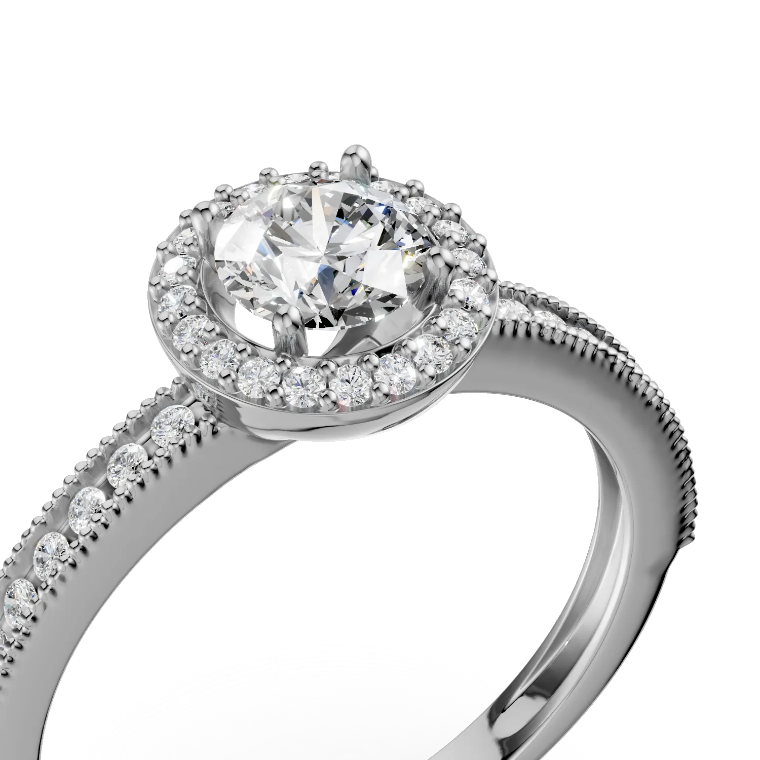 White gold engagement ring