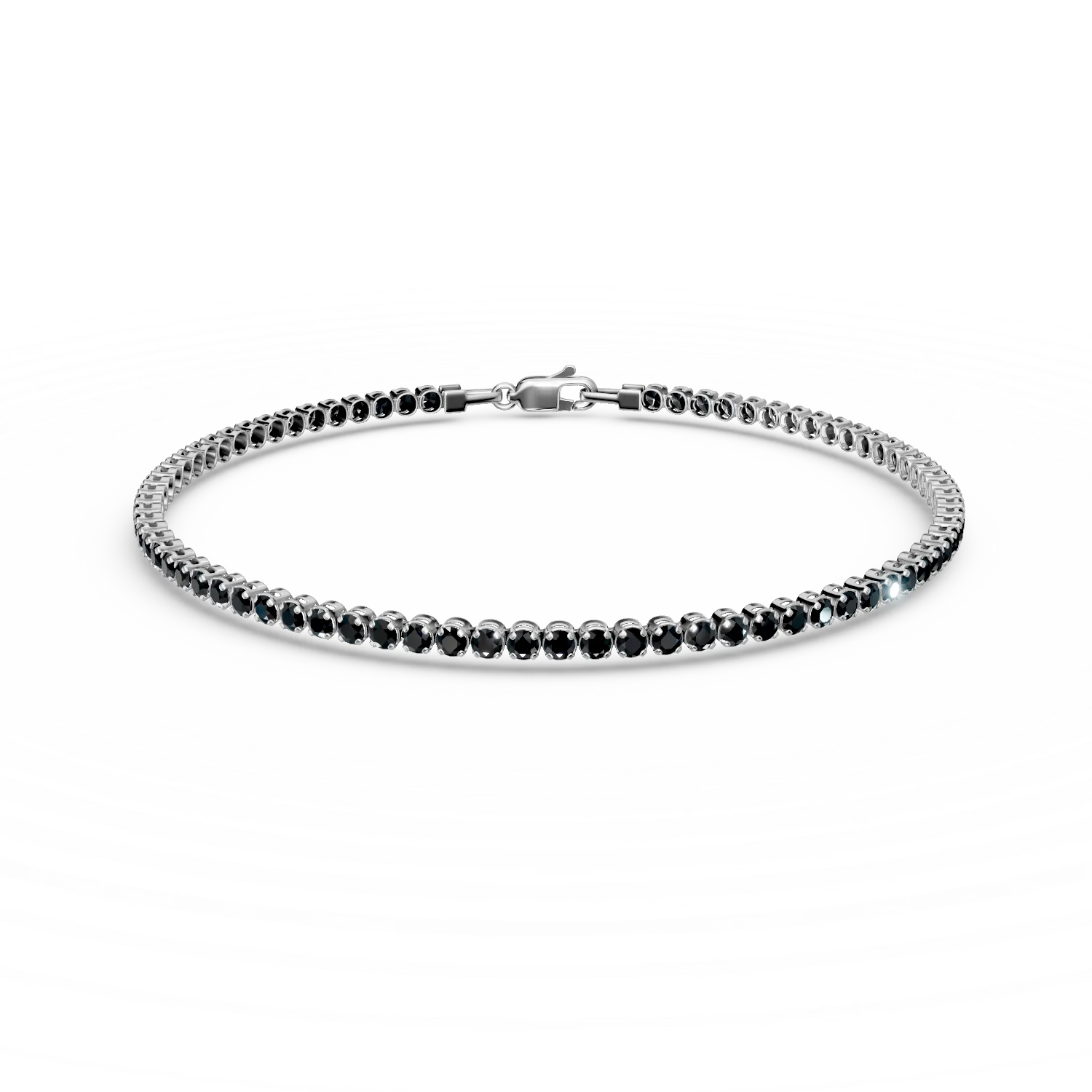 Bratara tennis din aur alb