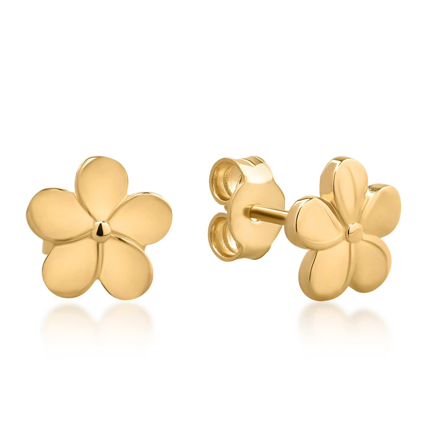 14K yellow gold flower earrings