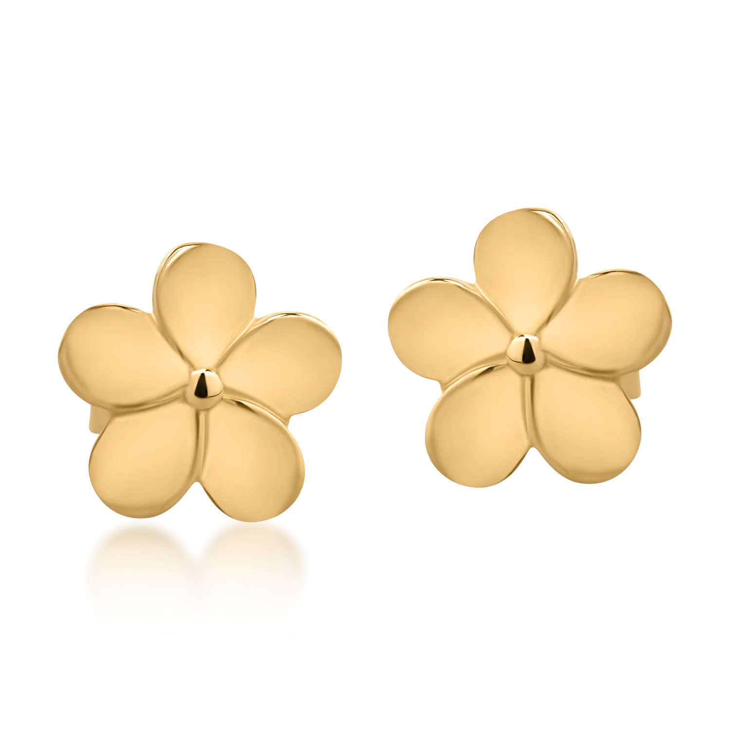 Cercei floare din aur galben de 14K-127460