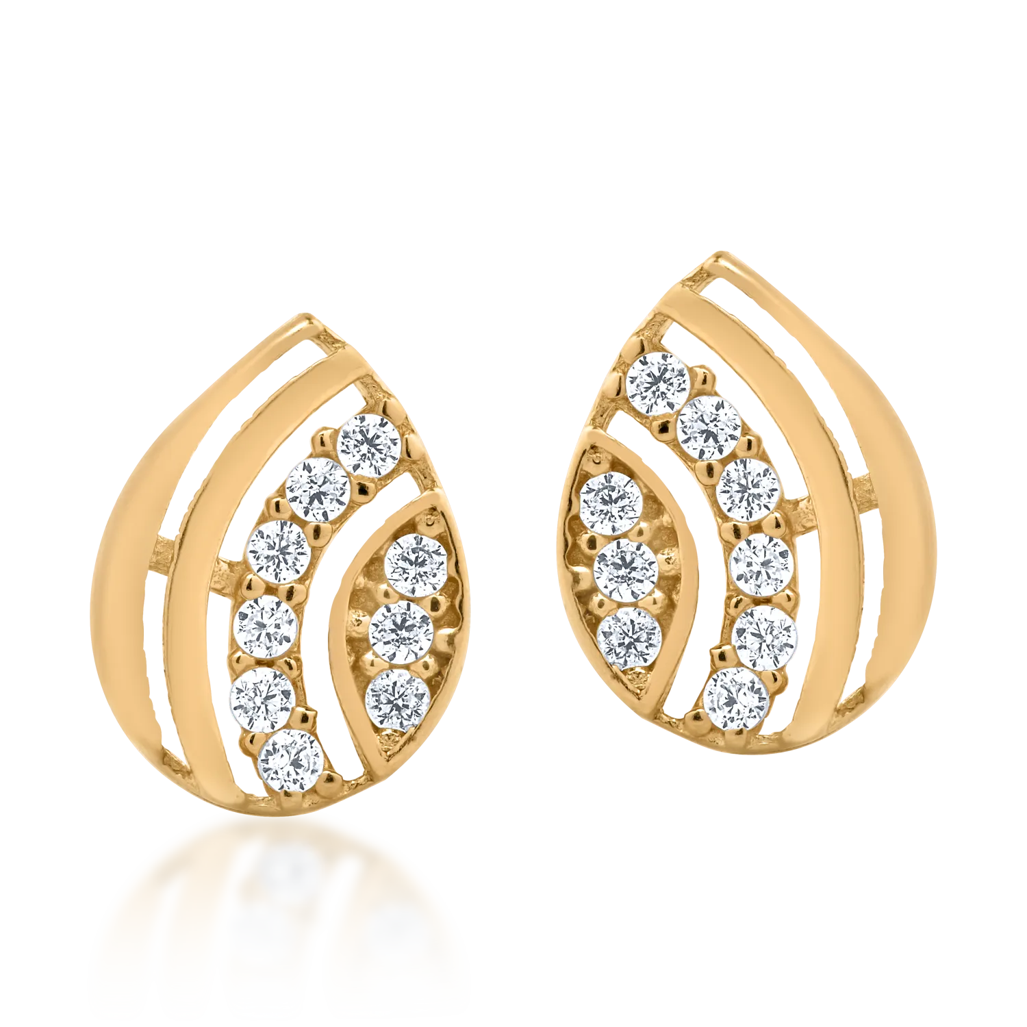 Cercei din aur galben de 14K - 1 | YEO