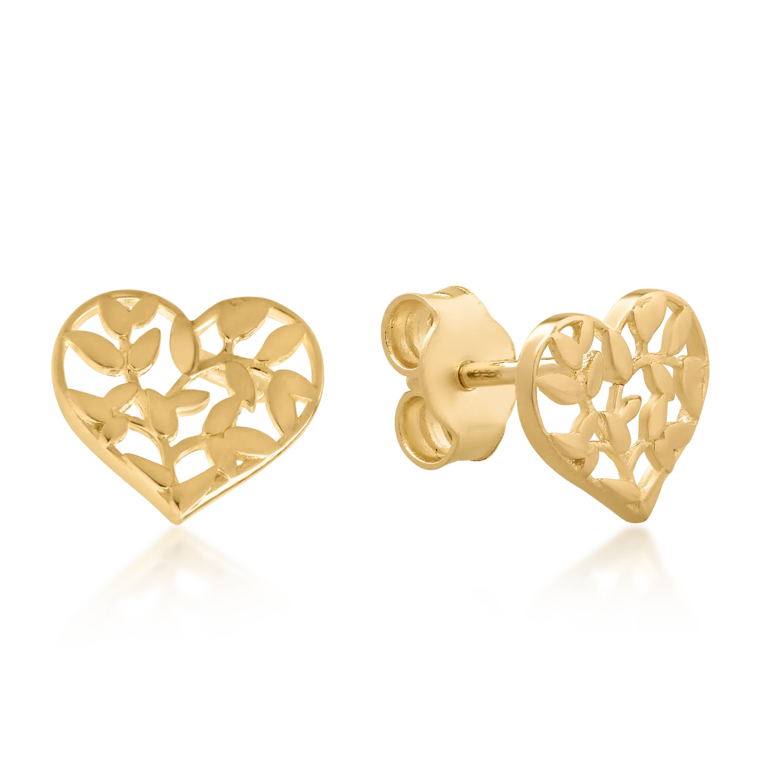 Cercei inimioare din aur galben de 14K