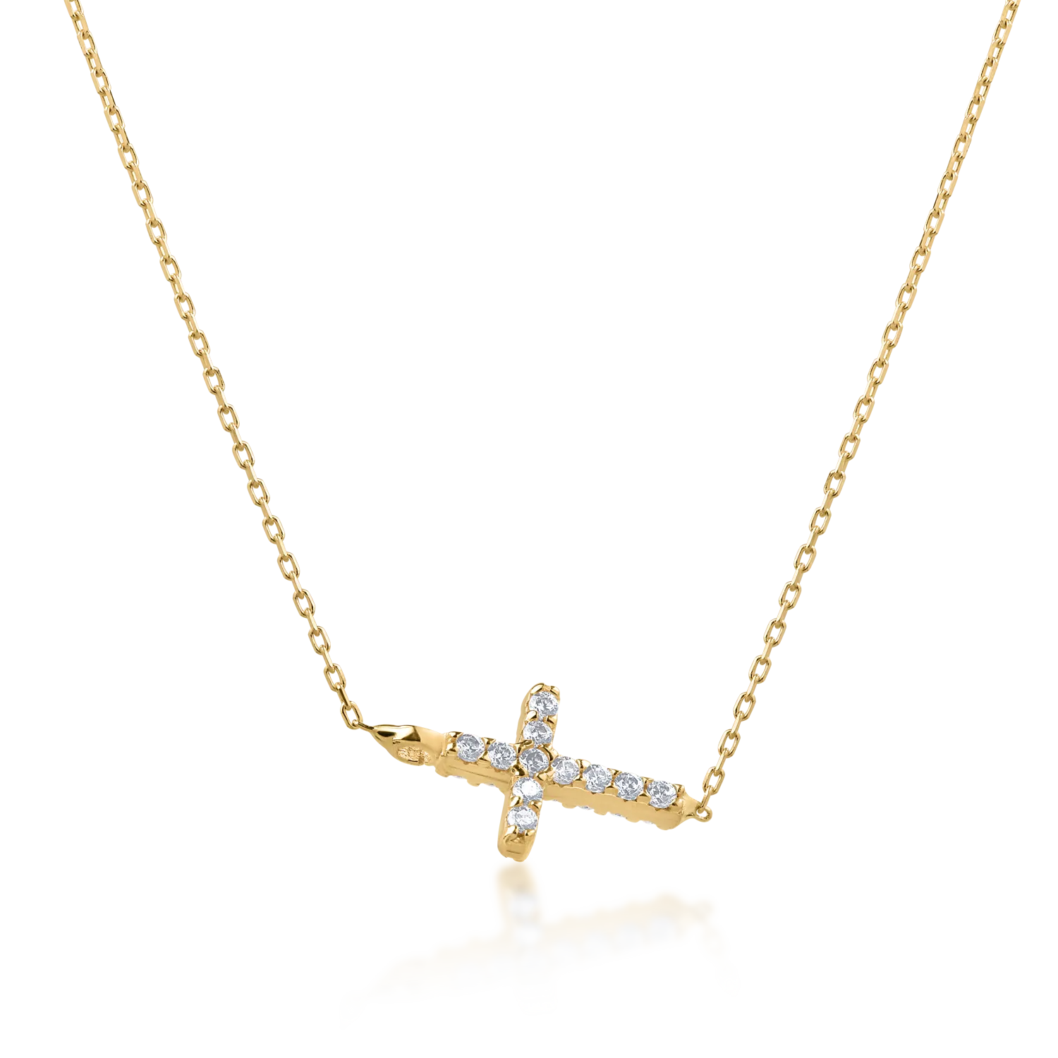 14K yellow gold cross pendant necklace