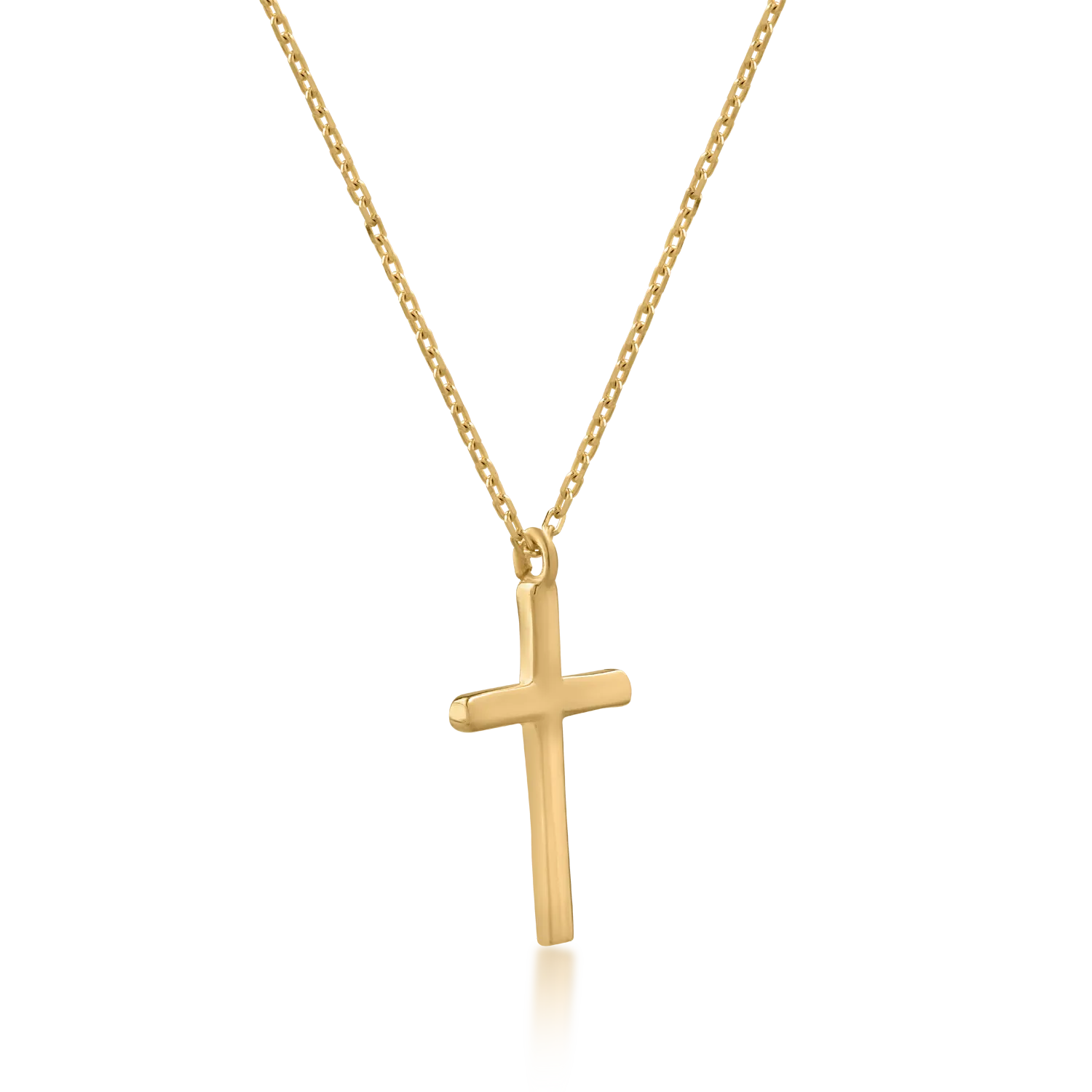 Lant cu pandantiv cruce din aur galben de 14K