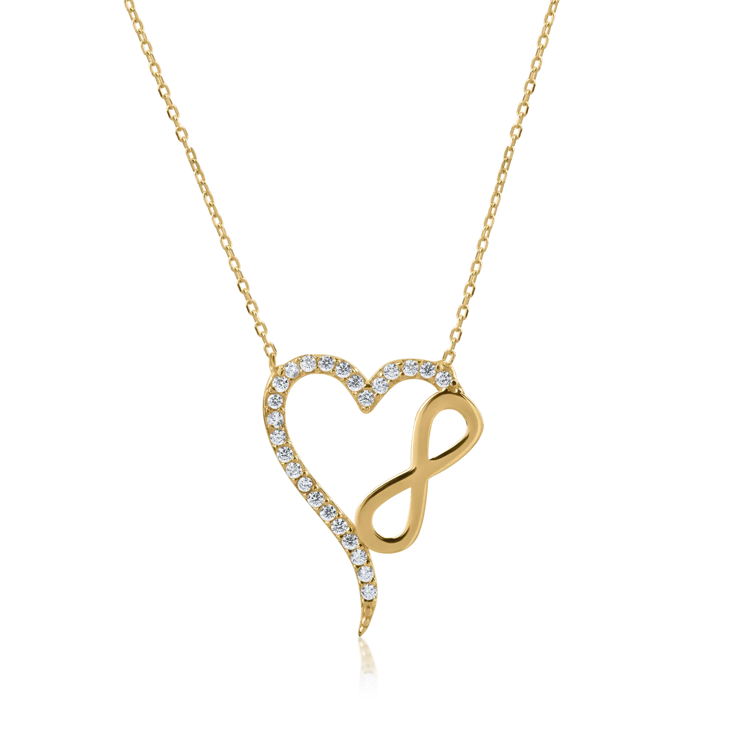 14K yellow gold heart pendant necklace-127494