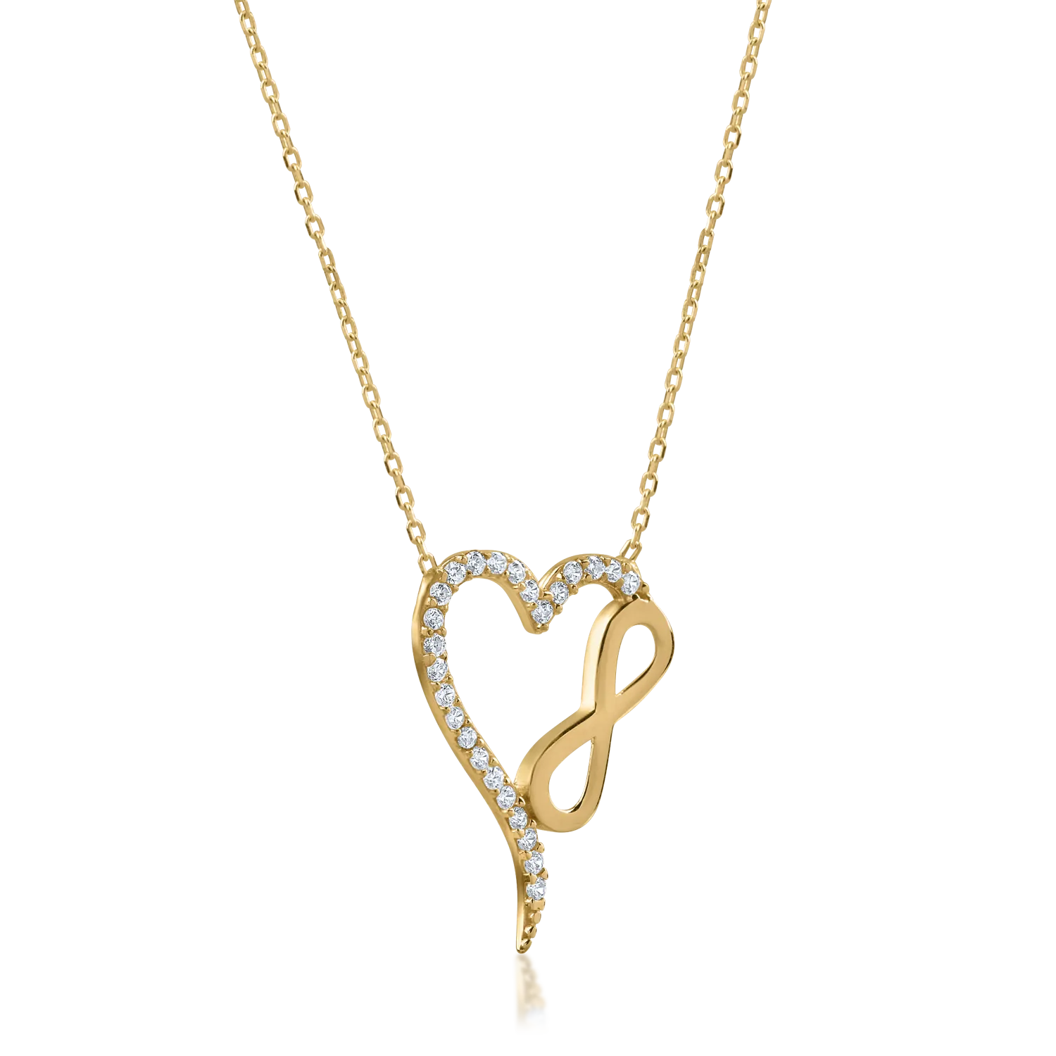 14K yellow gold heart pendant necklace
