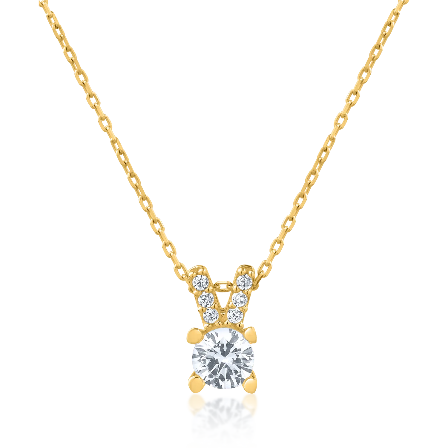 Lant cu pandantiv din aur galben de 14K