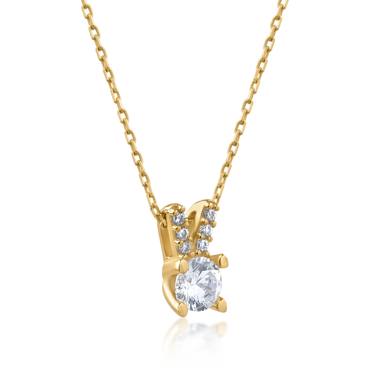 Lant cu pandantiv din aur galben de 14K