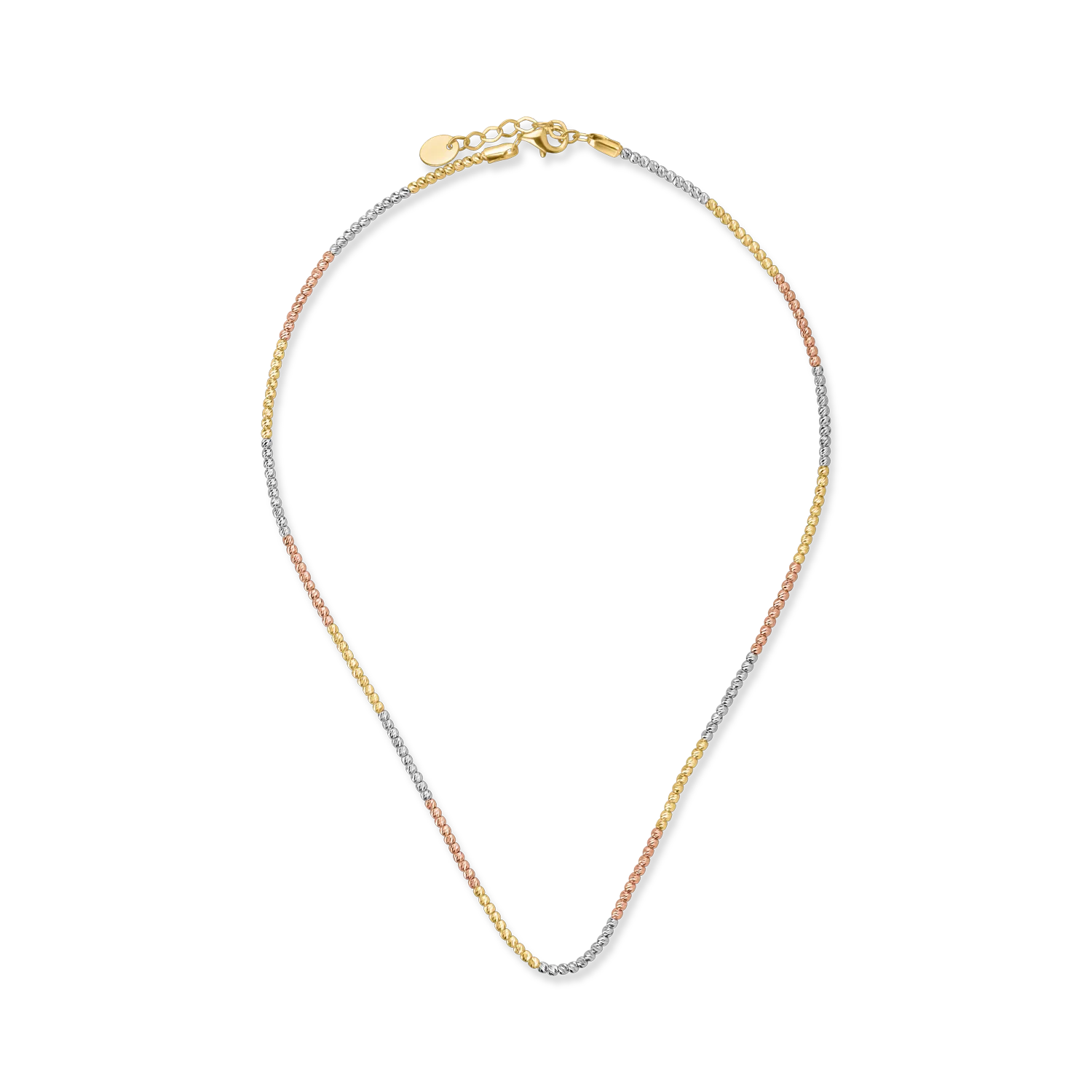 White-rose-yellow gold chain