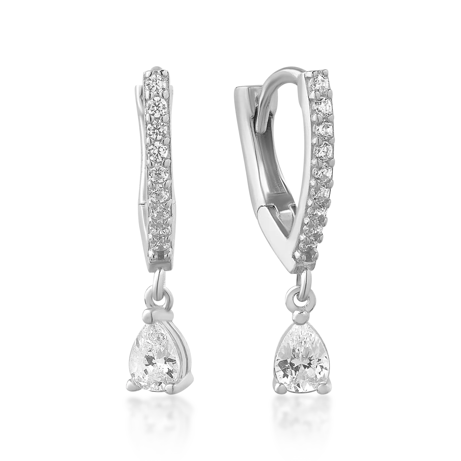 14K white gold earrings