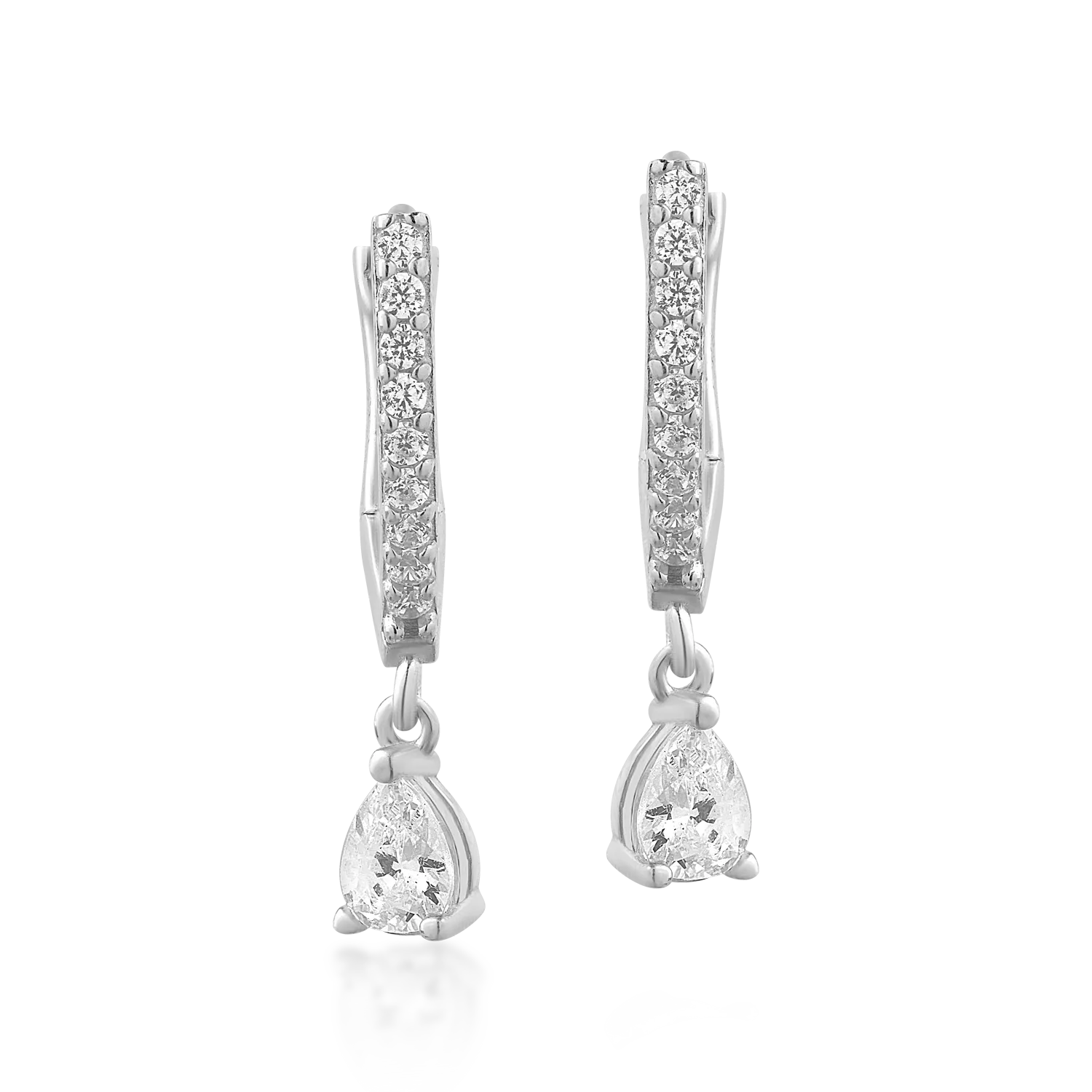 Cercei din aur alb de 14K-127554