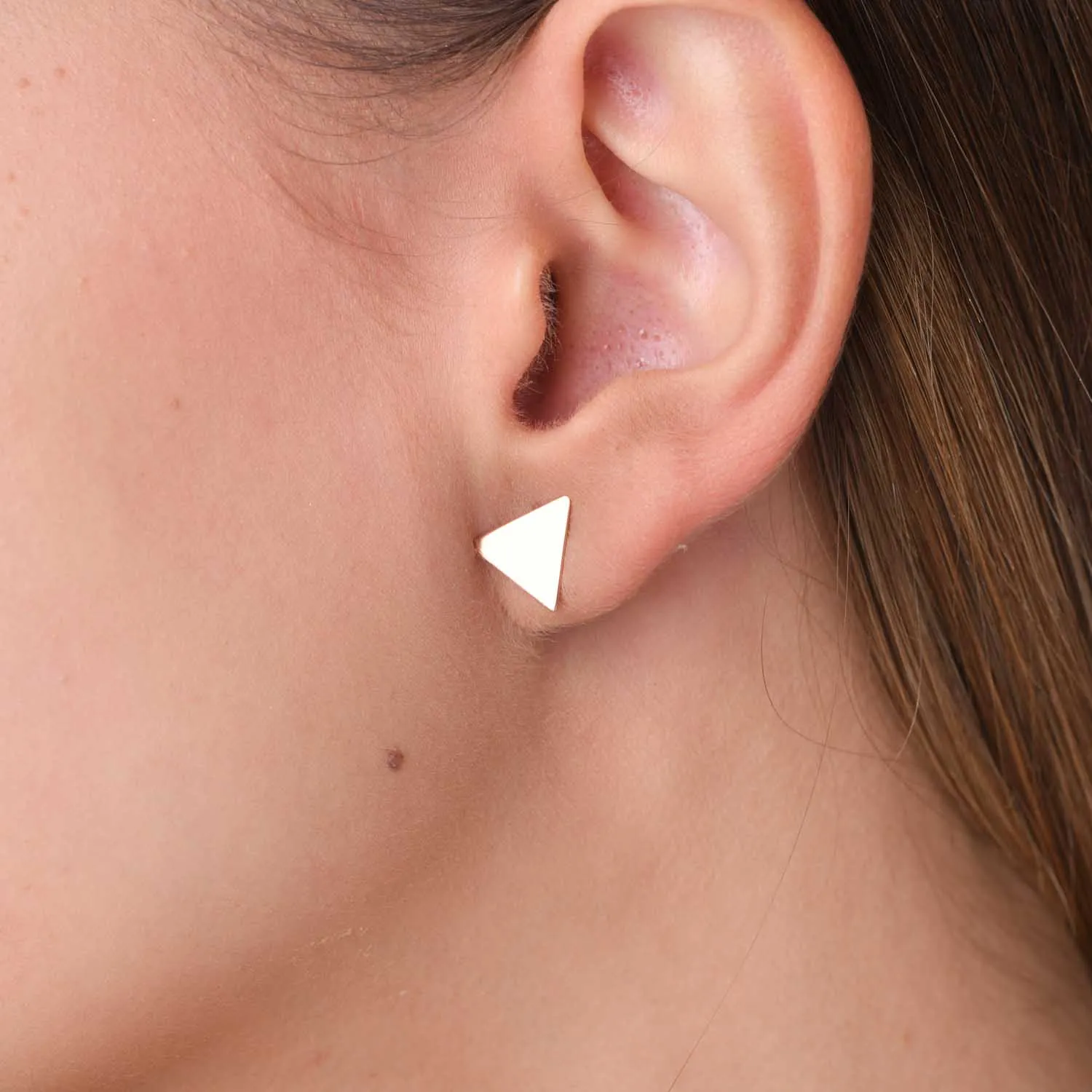 14K rose gold geometric earrings