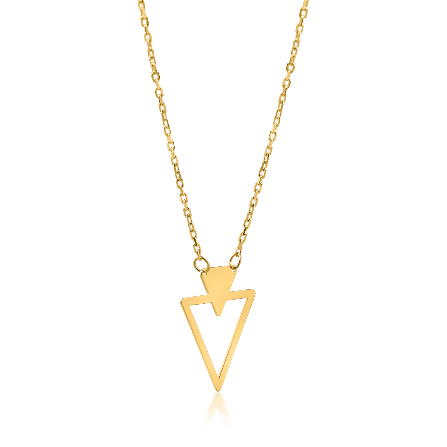 Lant cu pandantiv geometric din aur galben