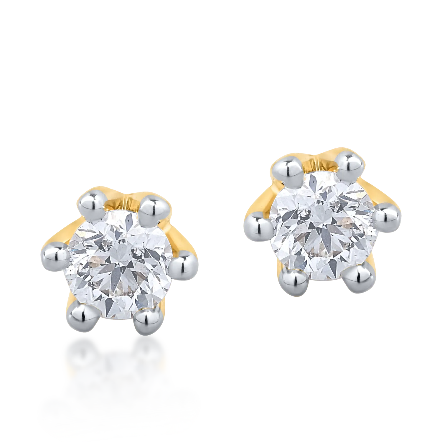 Cercei din aur galben cu diamante de 0.314ct