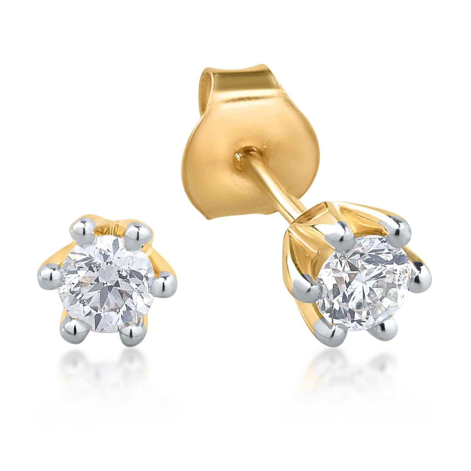 Cercei din aur galben cu diamante de 0.314ct