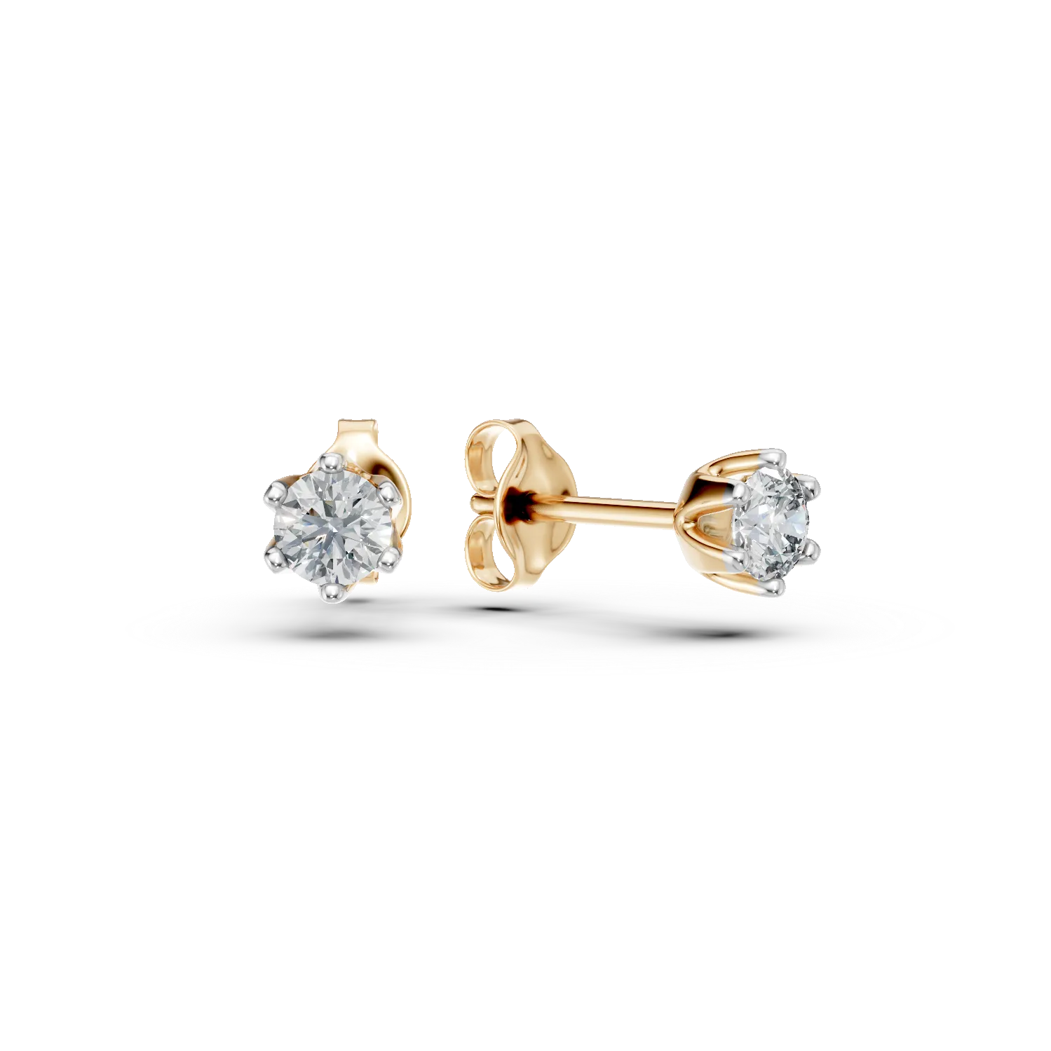 18K yellow gold earrings with 0.38ct diamonds