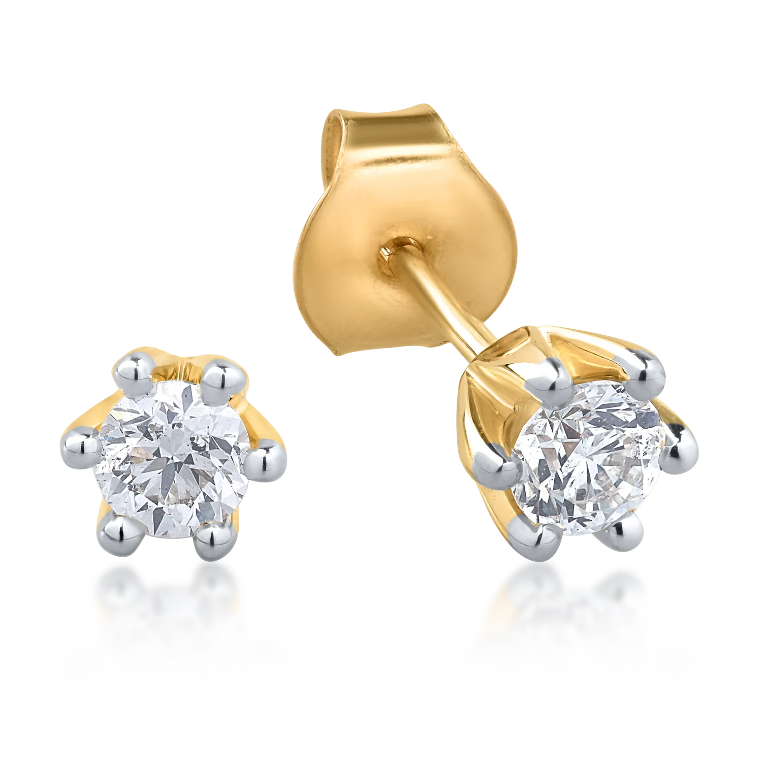 18K yellow gold earrings with 0.314ct diamonds