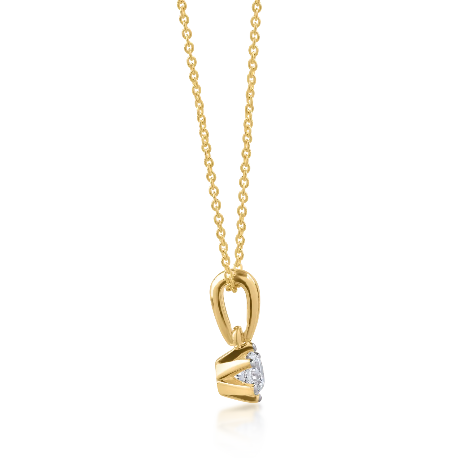 Колие с висулка от 18K жълто злато с диамант 0.158ct