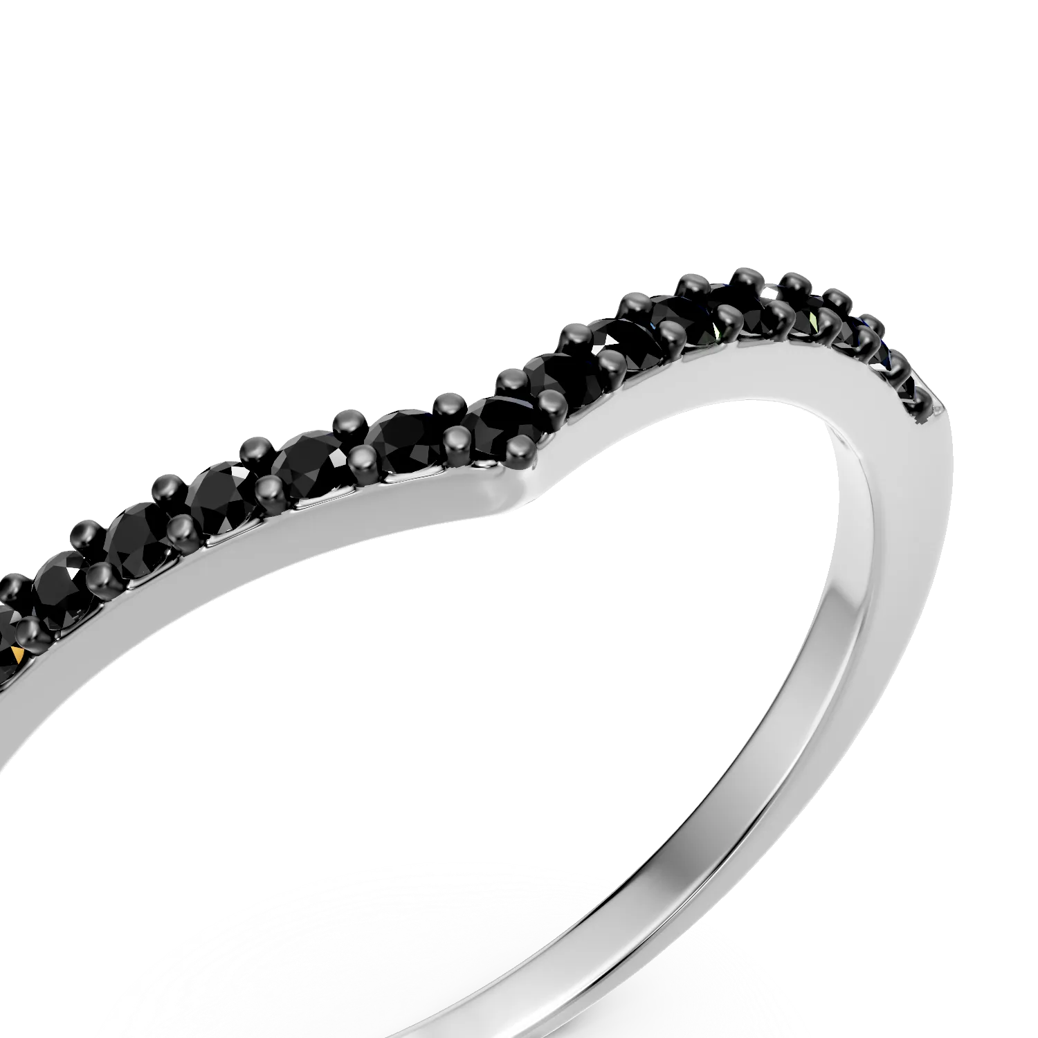 White gold half eternity ring with microsetting zirconia
