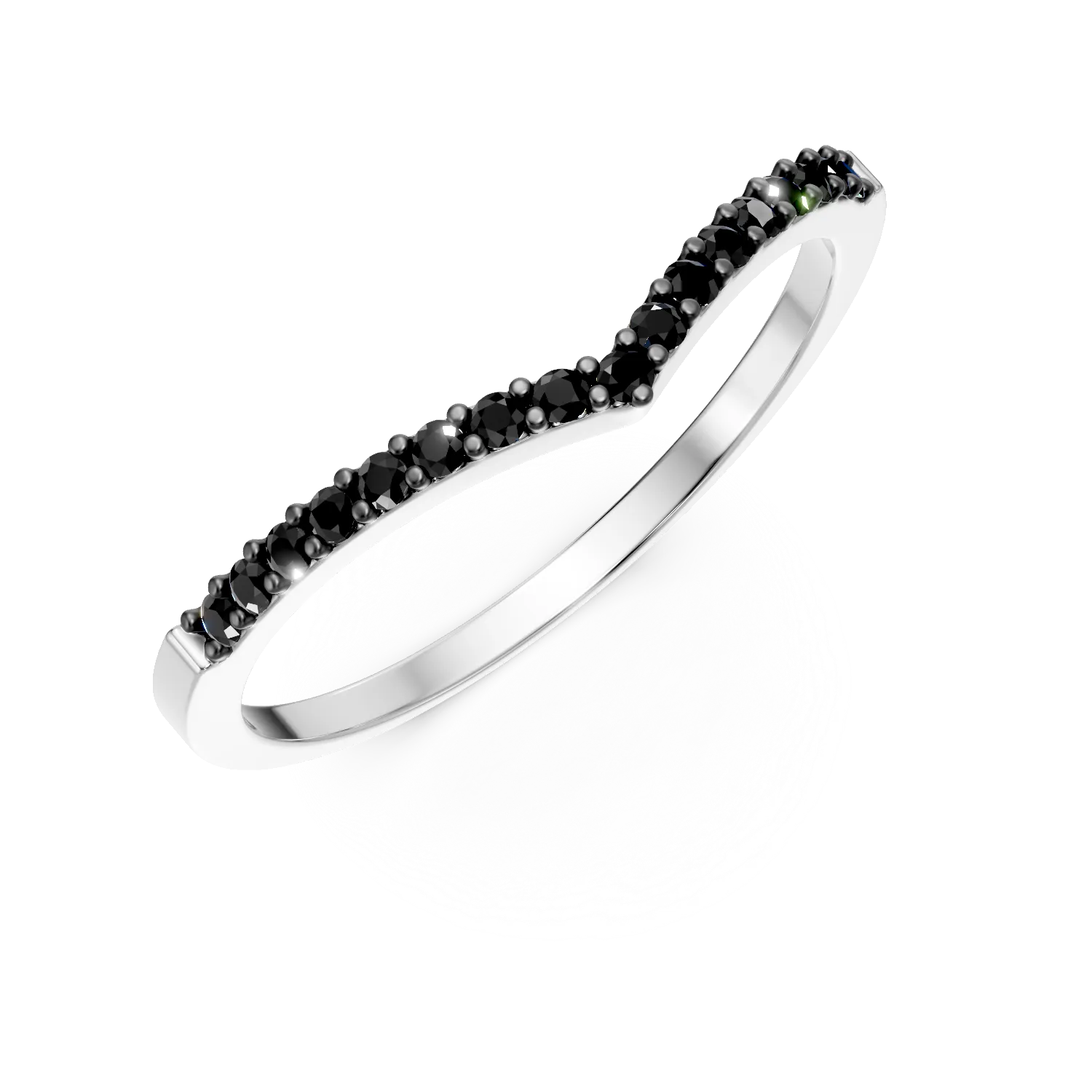 Inel semi eternity din aur alb cu zirconia microsetting-183749