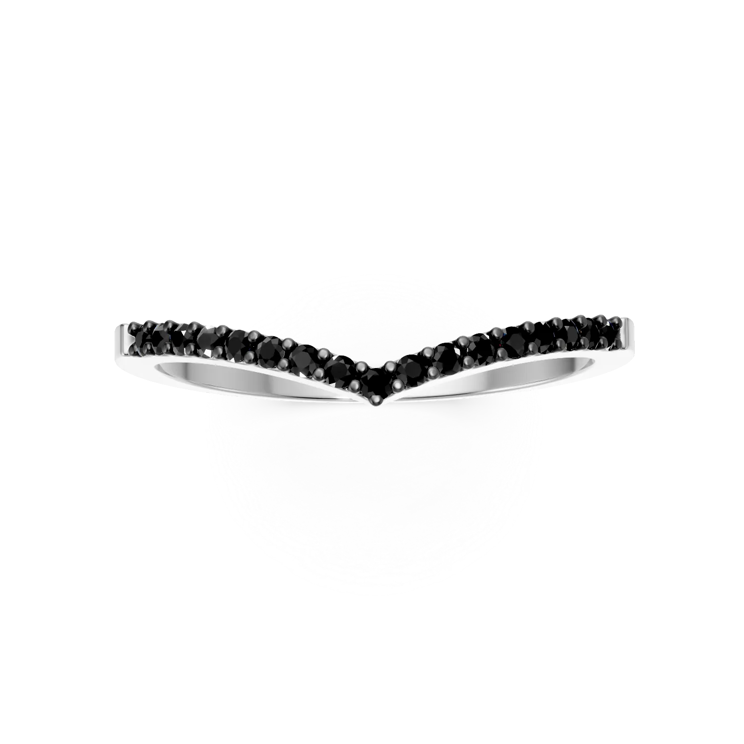 Inel semi eternity din aur alb cu zirconia microsetting