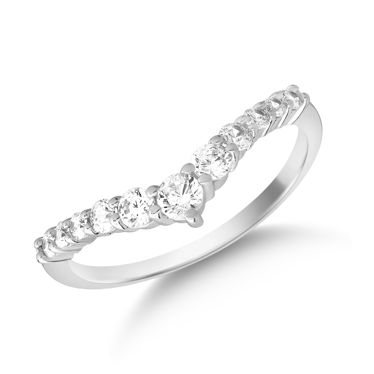 Half eternity ring in white gold