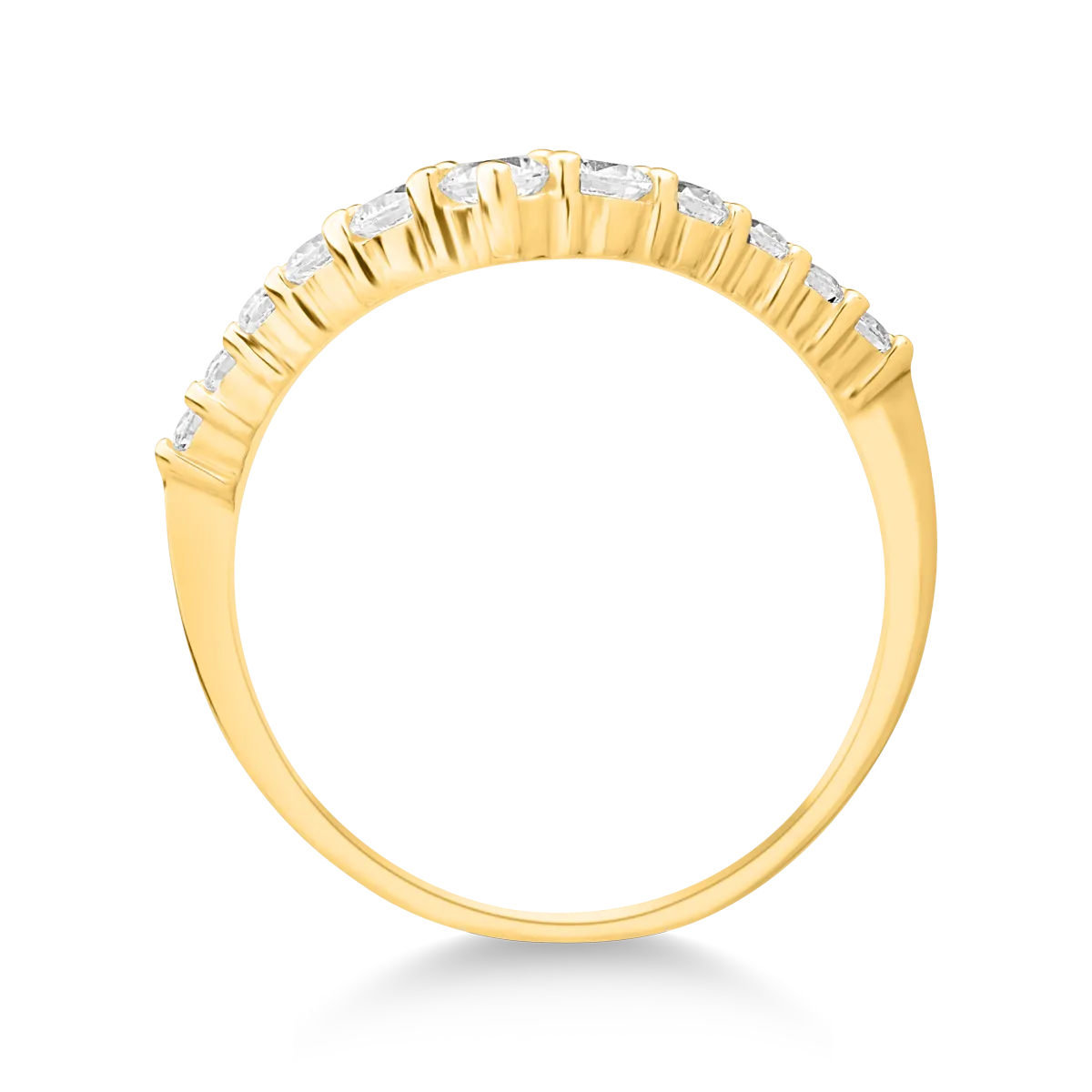 Half eternity ring in yellow gold