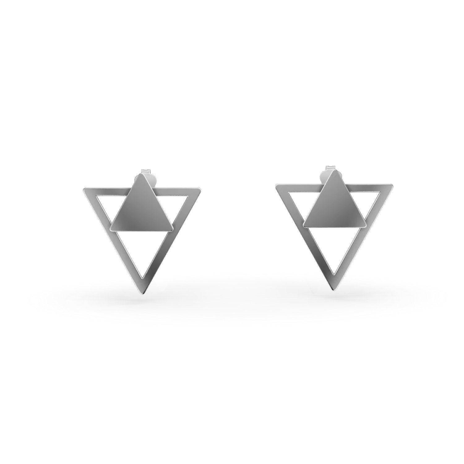 Cercei geometrici din aur alb