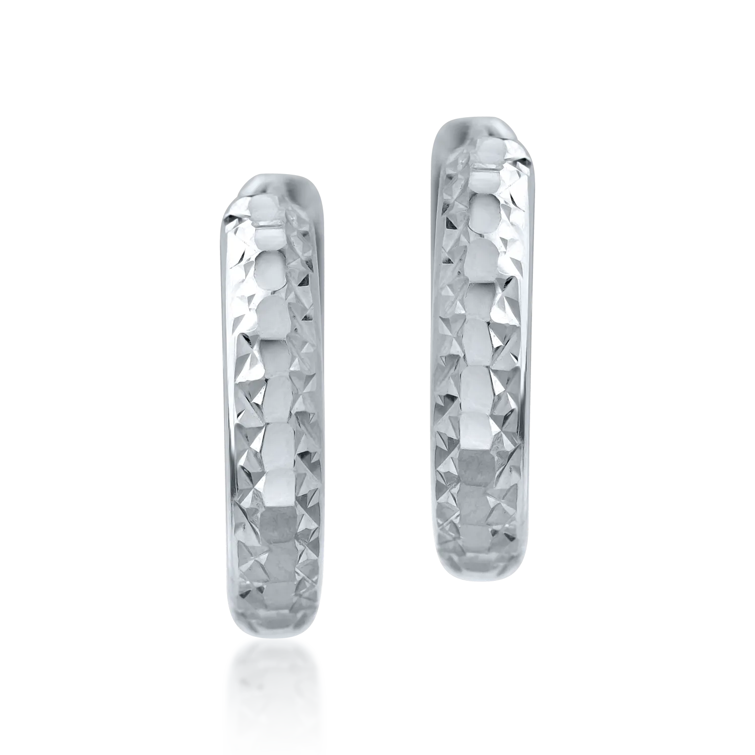 14K white gold earrings-127830