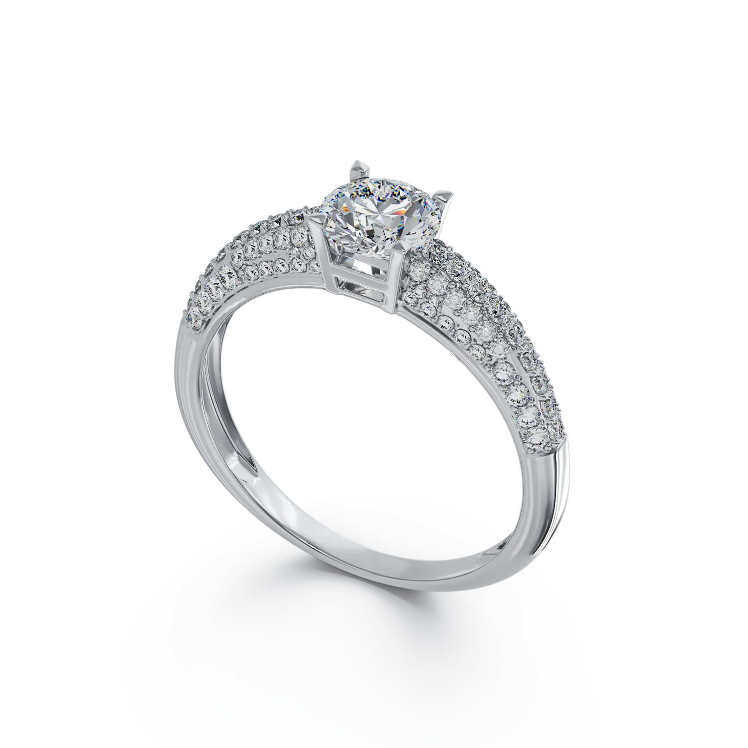 Годежен пръстен от 14K бяло злато