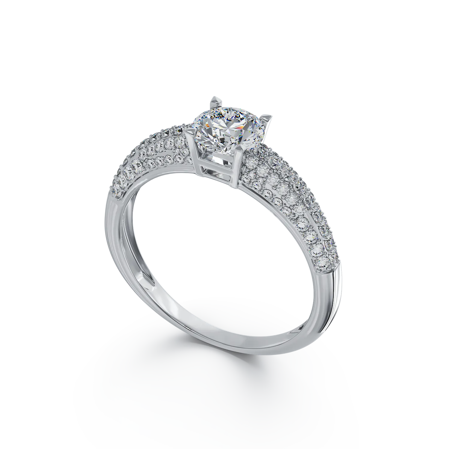 14K white gold engagement ring