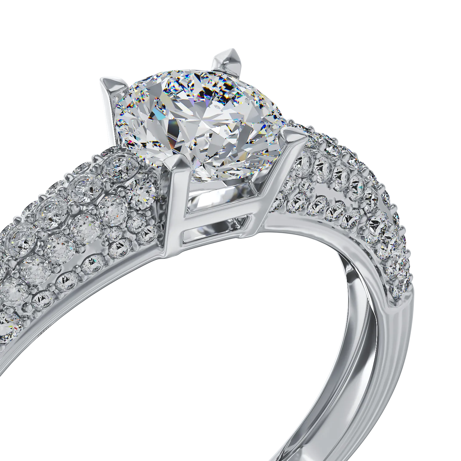 14K white gold engagement ring