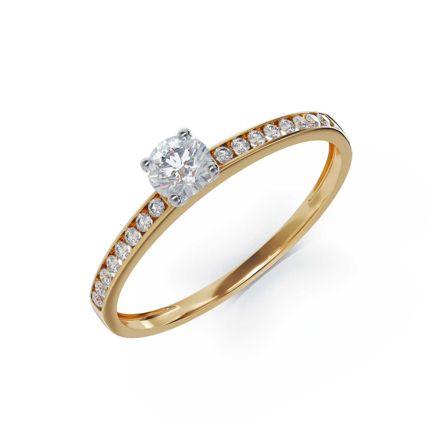 Годежен пръстен от бяло-жълто злато 14K
