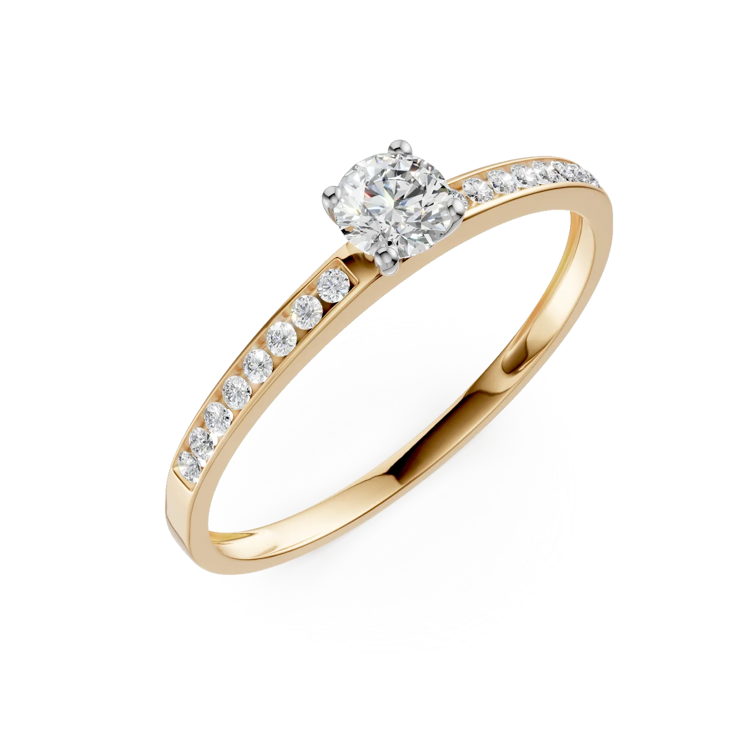 14K white-yellow gold engagement ring