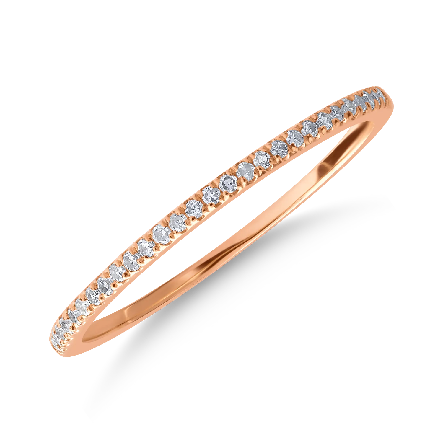 Half eternity ring in rose gold with 0.07ct diamonds